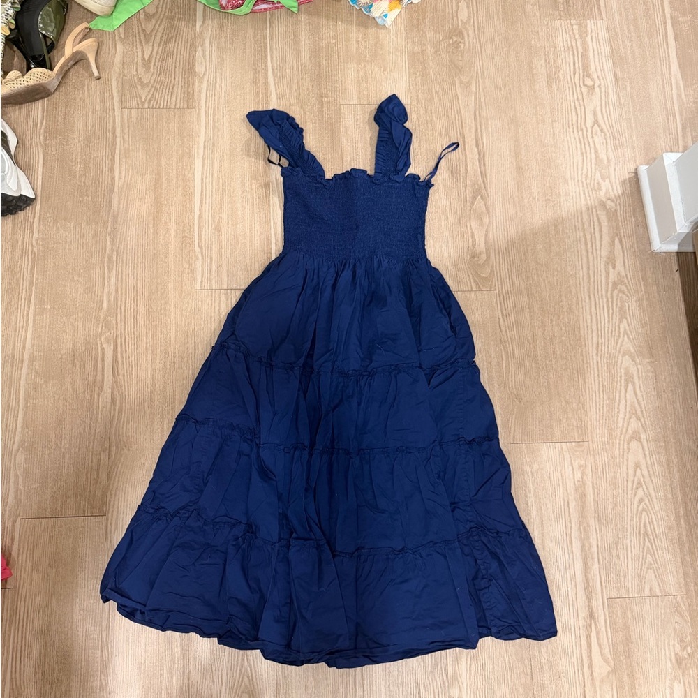 Hill House Blue Smocked Maxi Dress - Picture 3 of 3